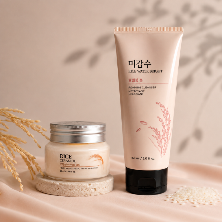 The Face Shop Rice Cleanser & Ceramide Cream Combo — Best Korean Duo | Glovelix