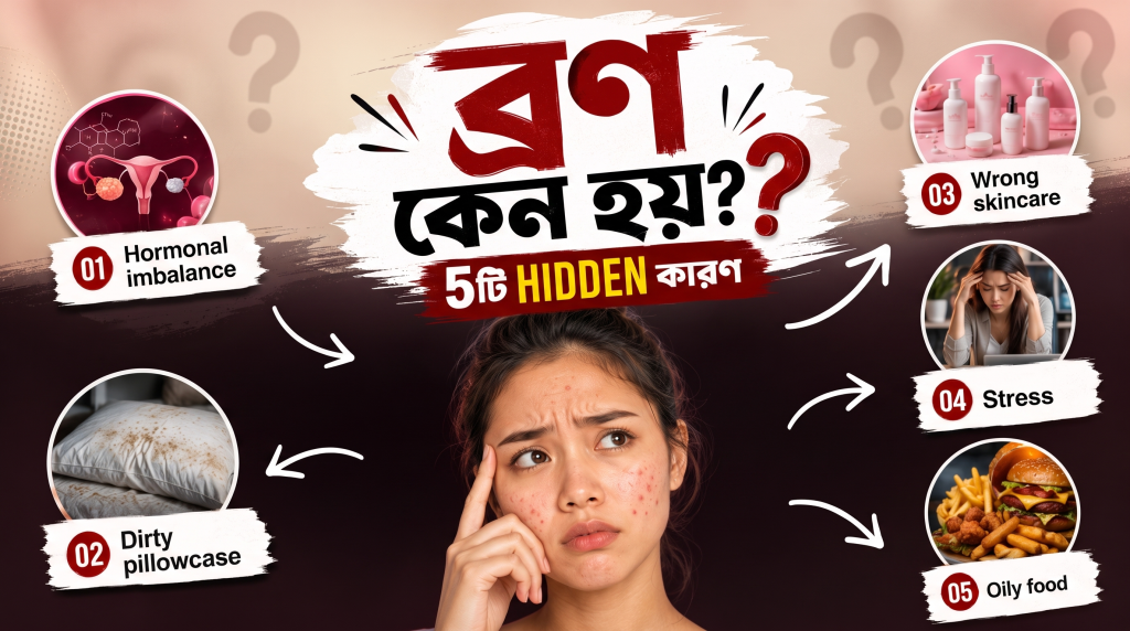 ব্রণ কেন হয় ৫টি Hidden কারণ যা আপনি জানতেন না Glovelix - skin care